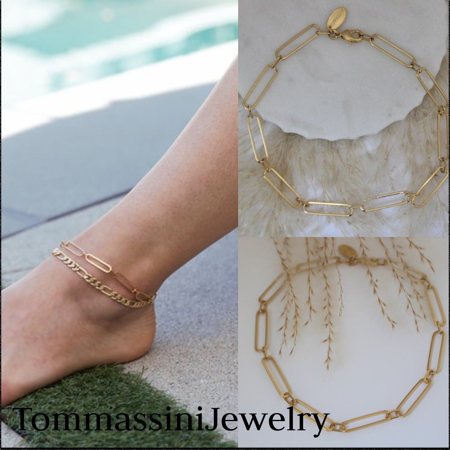 【TommassiniJewelry】完売前に セレブ Clip Chain anklet