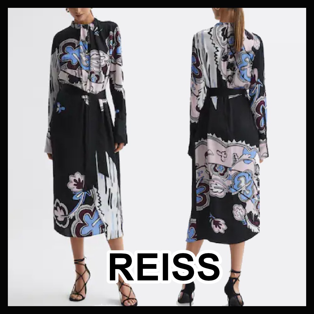 完売前に【REISS】Samara プリーツフロント ミディドレス