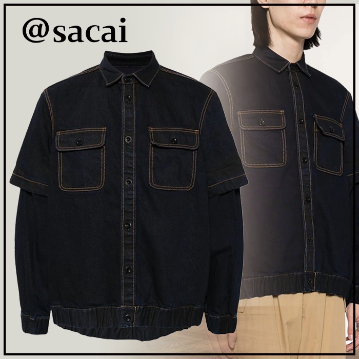 《個性的な逸品》sacai デニムプリントシャツ