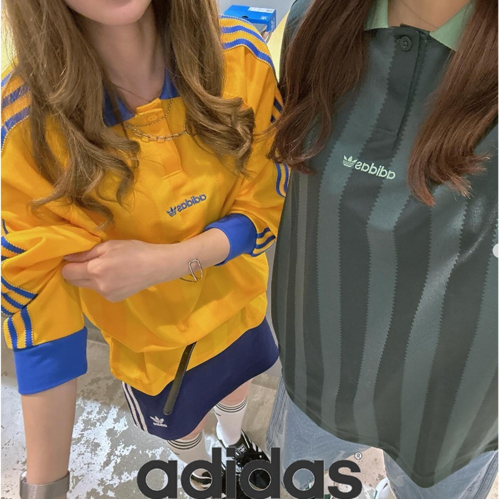 【adidas】ストライプ ロゴ カラー 長袖 Tシャツ★男女ペアも◎