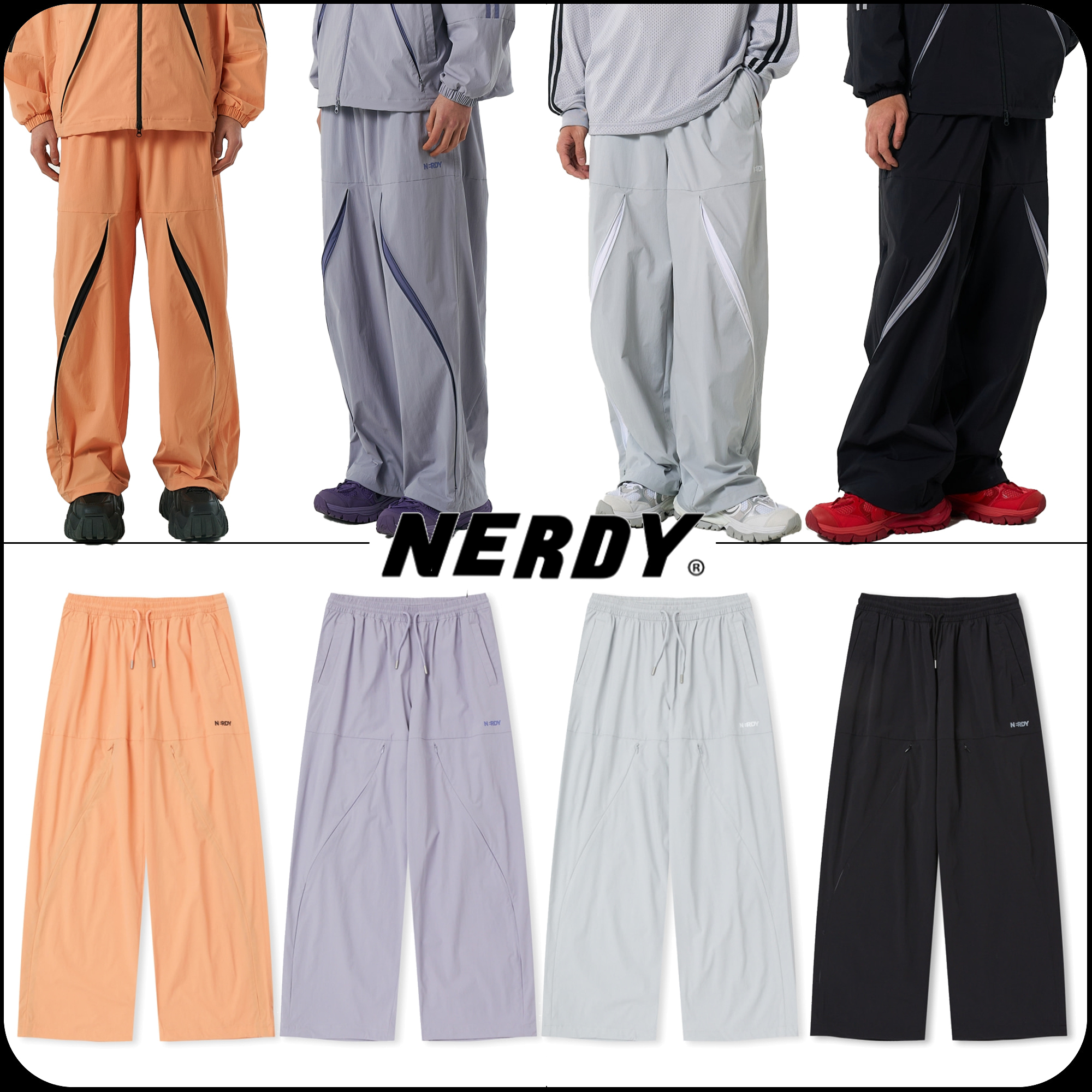[ NERDY ]★24SS★韓国人気★CONCEAL ZIPPER WOVEN PANTS