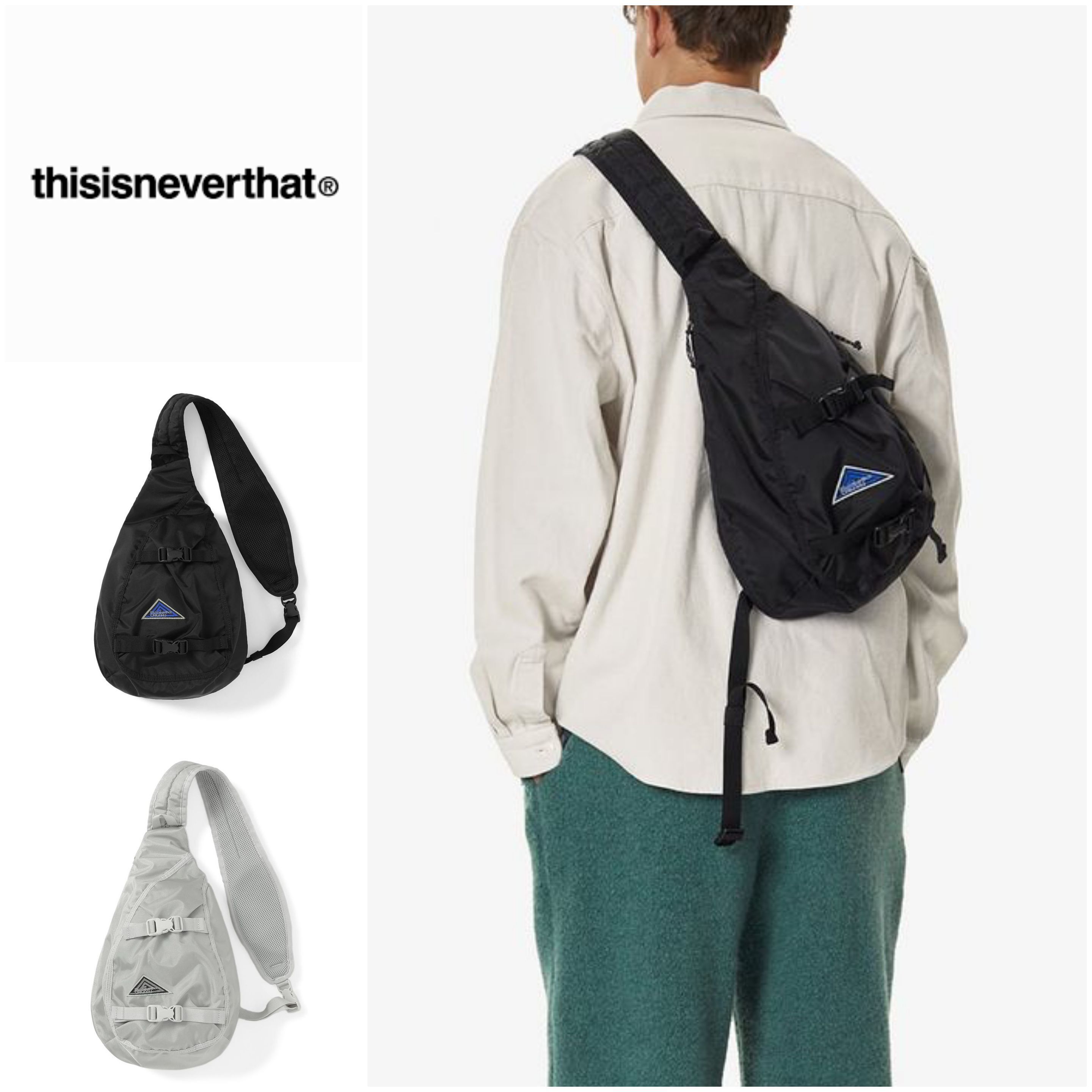 さらに100円引き◆thisisneverthat◆Washed Nylon Sling Bag