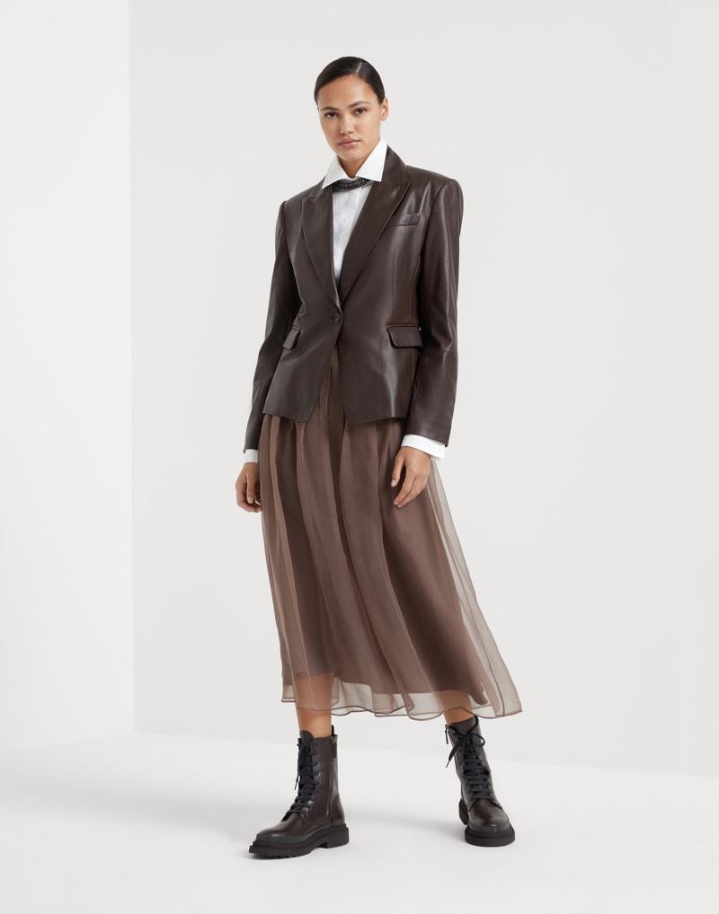《送料無料》BRUNELLO CUCINELLI Nappa leather jacket w/monili