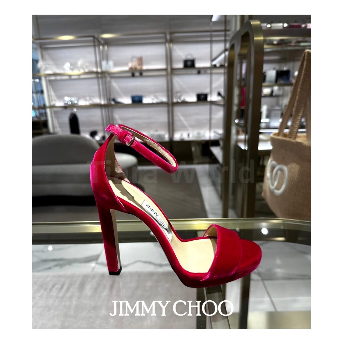お洒落色ラズベリー★Jimmy Choo MISTY 120 アンクル サンダル