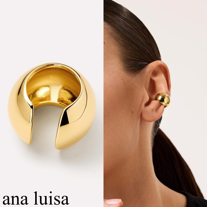 送関込【ana luisa】球形フープイヤーカフL  片耳用 ゴールド