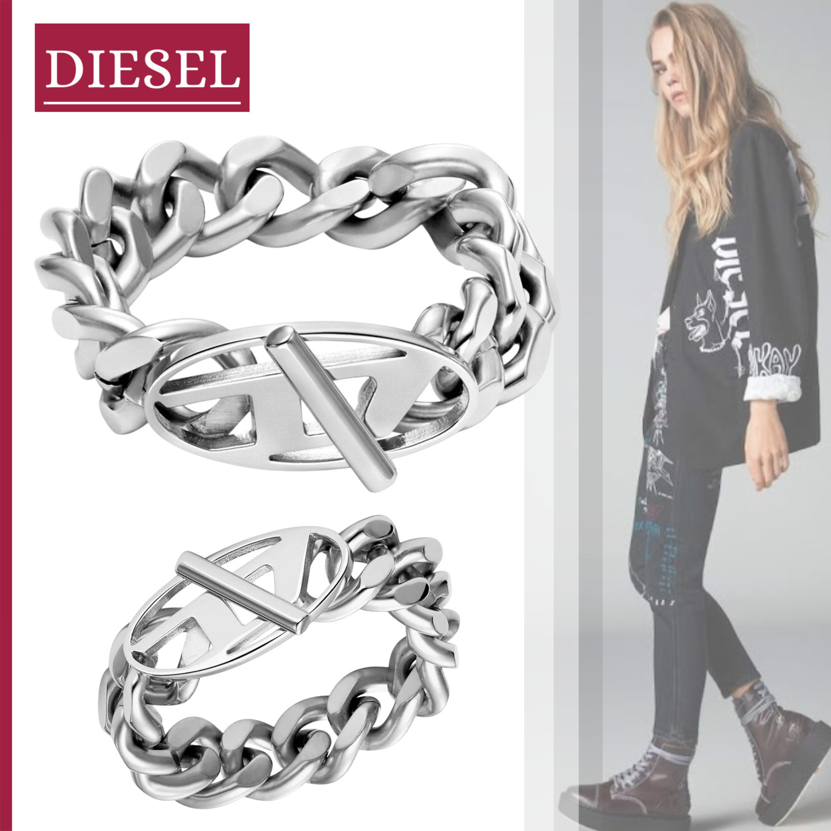 【国内即発】DIESEL『DX1533 ソフトチェーンリング』送料込