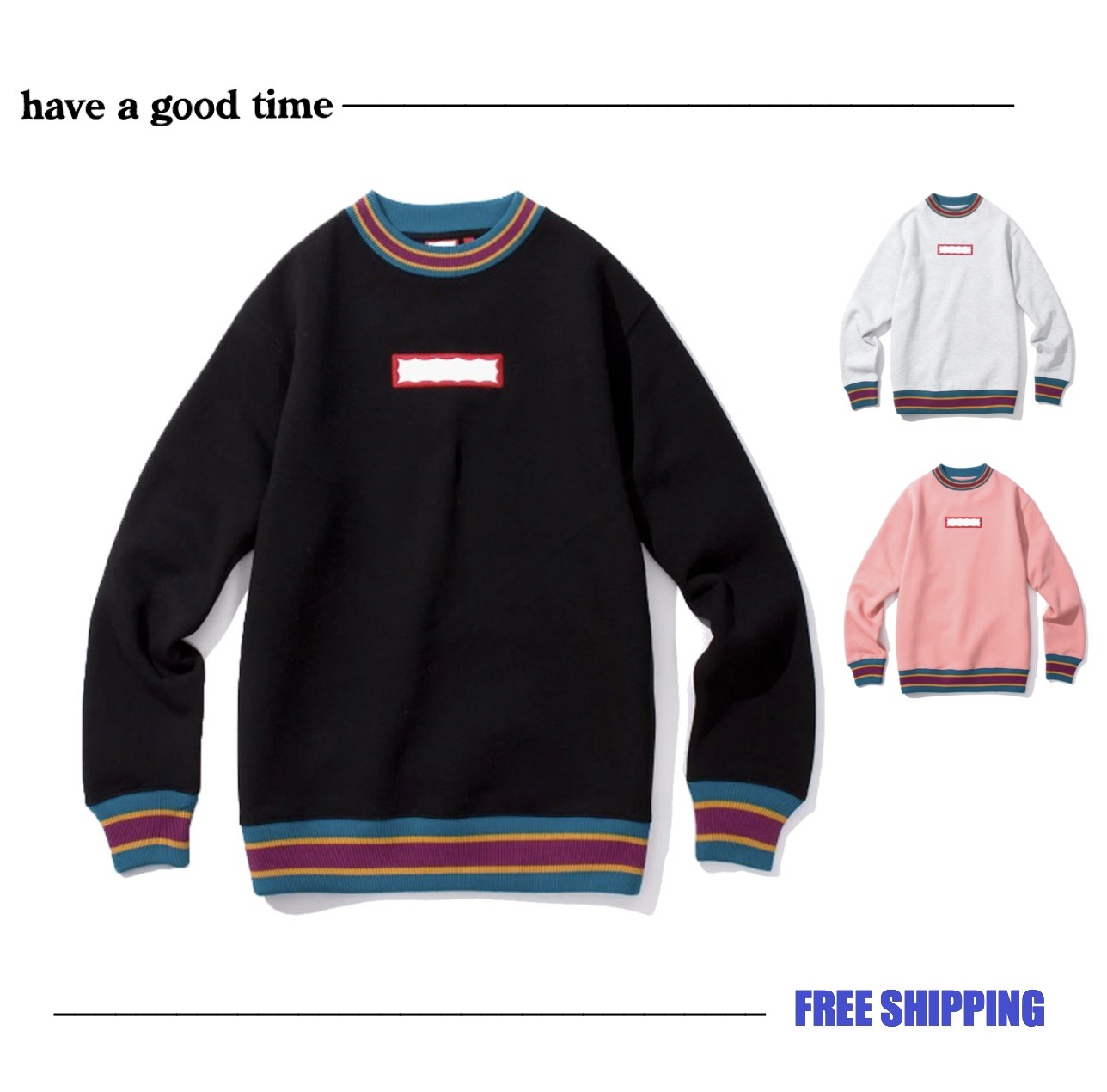 【HAVE A GOOD TIME 】Color Rib Crew