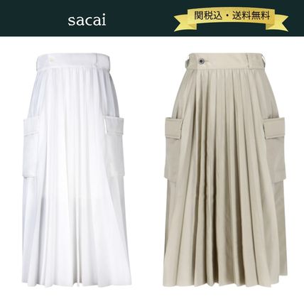 sacaiサカイ★ホワイト パネル ウール デニム ミニスカート sacai(サカイ) ミニスカート(レディース) - 海外通販のBUYMA