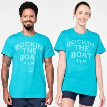 ズンバ Aqua Zumba Crew Neck Tee Aqua Blue ユニセックス