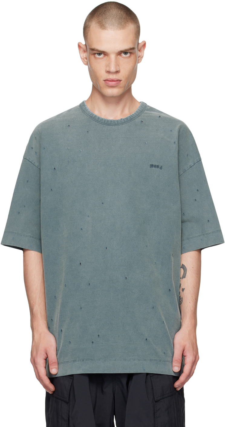 【関税込み】Juun.J ブルー ディストレス Tシャツ