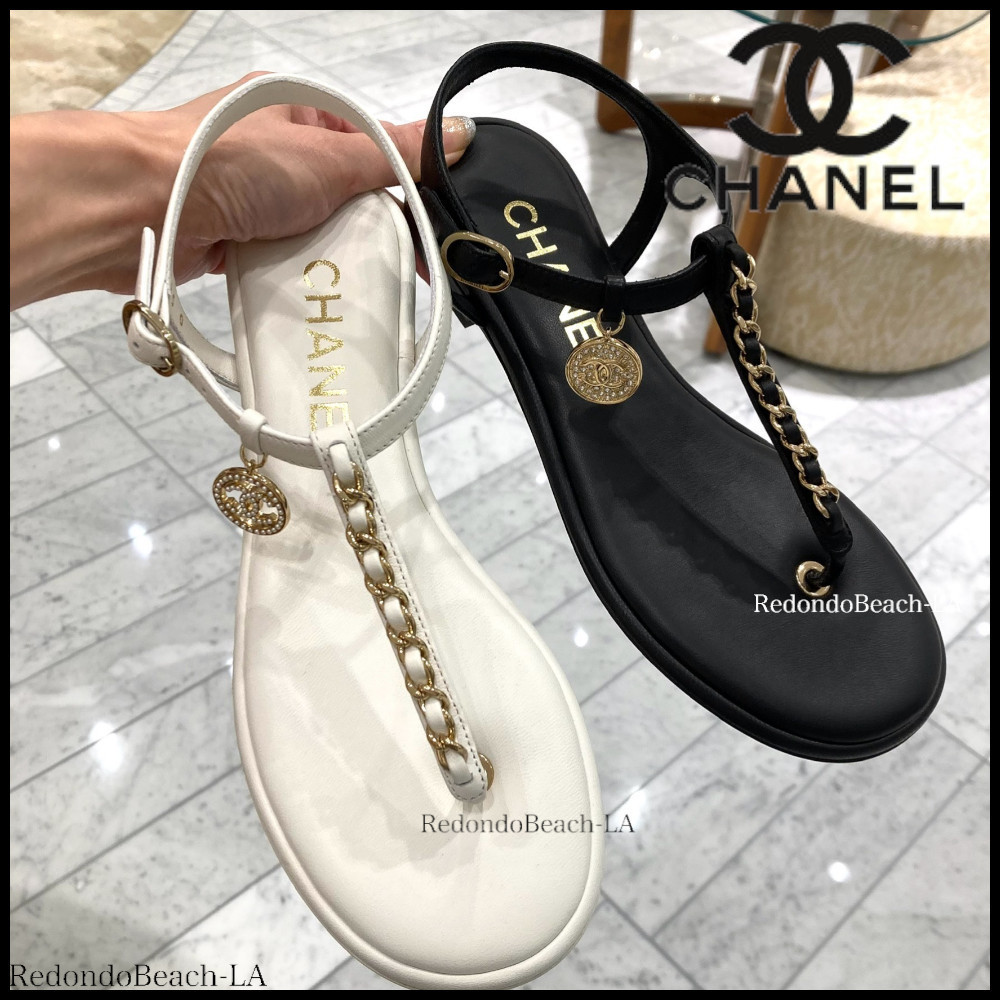 【揺れるチャームが可愛い】CHANEL★サンダル★24B限定