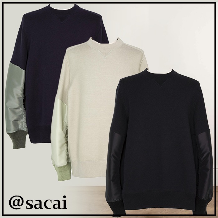 《上質な一品》sacai ナイロンツイルスウェットプルオーバー