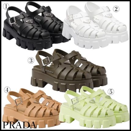 E ベージュ系 21.5cm PRADA(プラダ) サンダル・ミュール