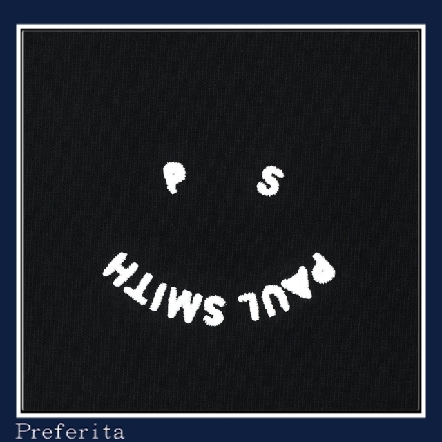 【Paul Smith】\"Happy\" 半袖Tシャツ 刺繍 コットン シンプル