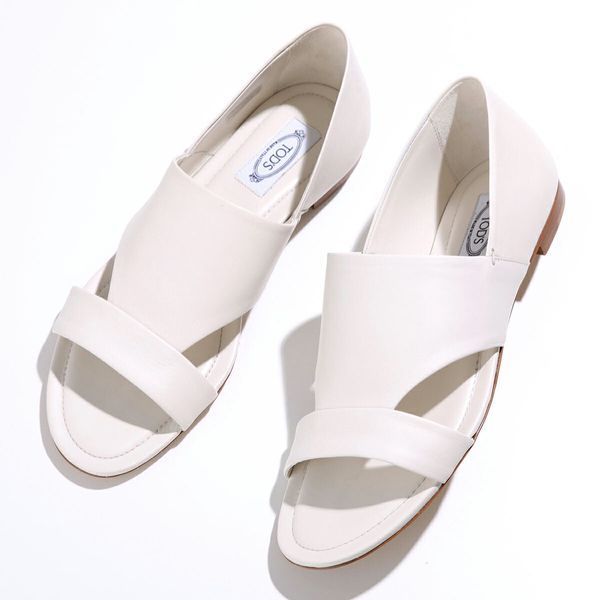 TODS サンダル XXW37B0AT70NYH レザー フラット