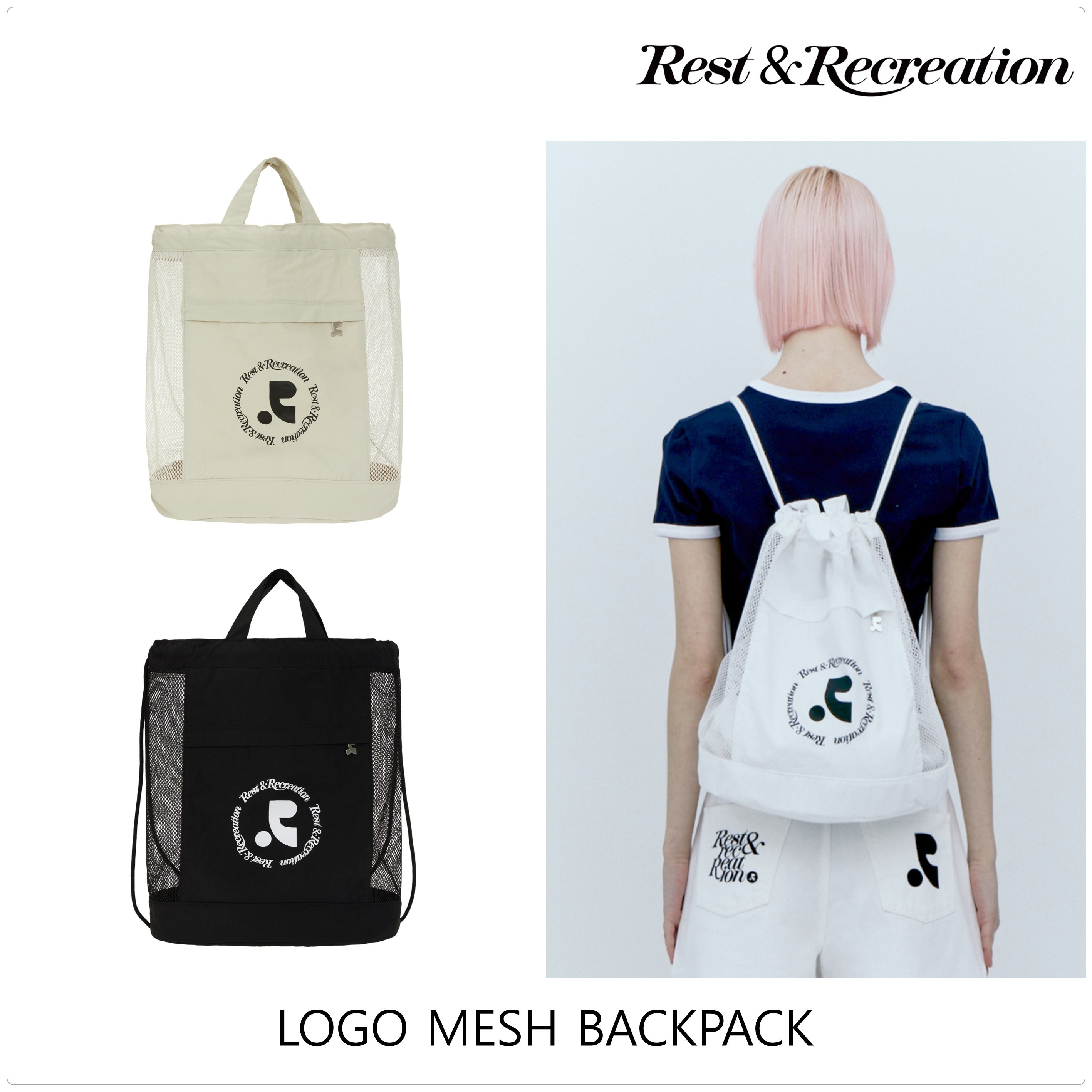 [REST&RECREATION] LOGO MESH バックパック ★新作★韓国★人気