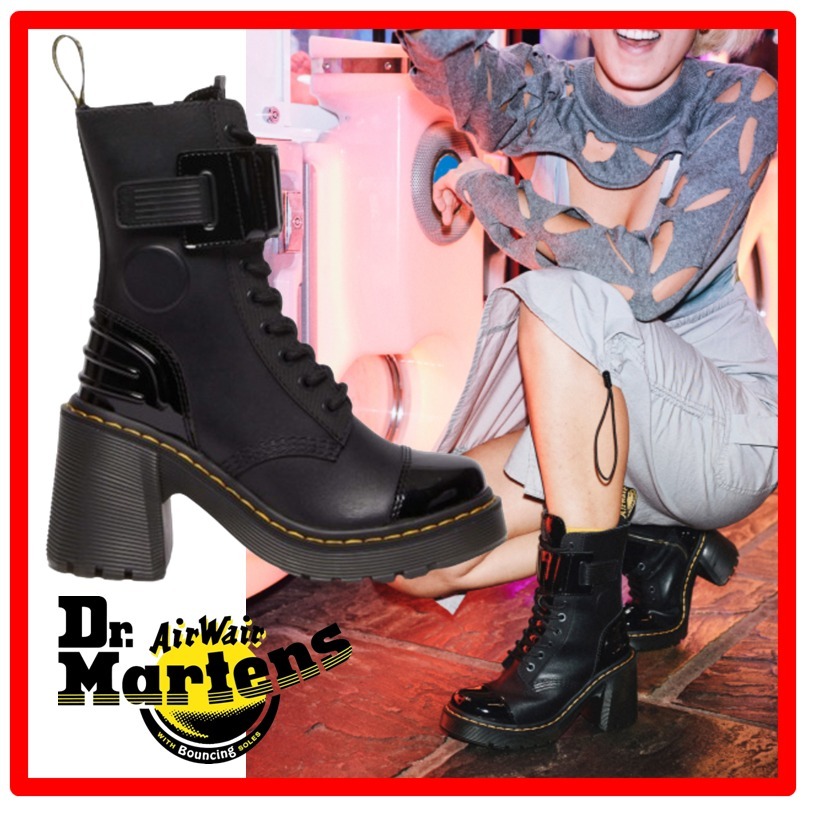 誕生日プレゼント ☆人気【Dr.Martens】GAYA 10 ホール ブーツ☆チャンキーヒール 靴