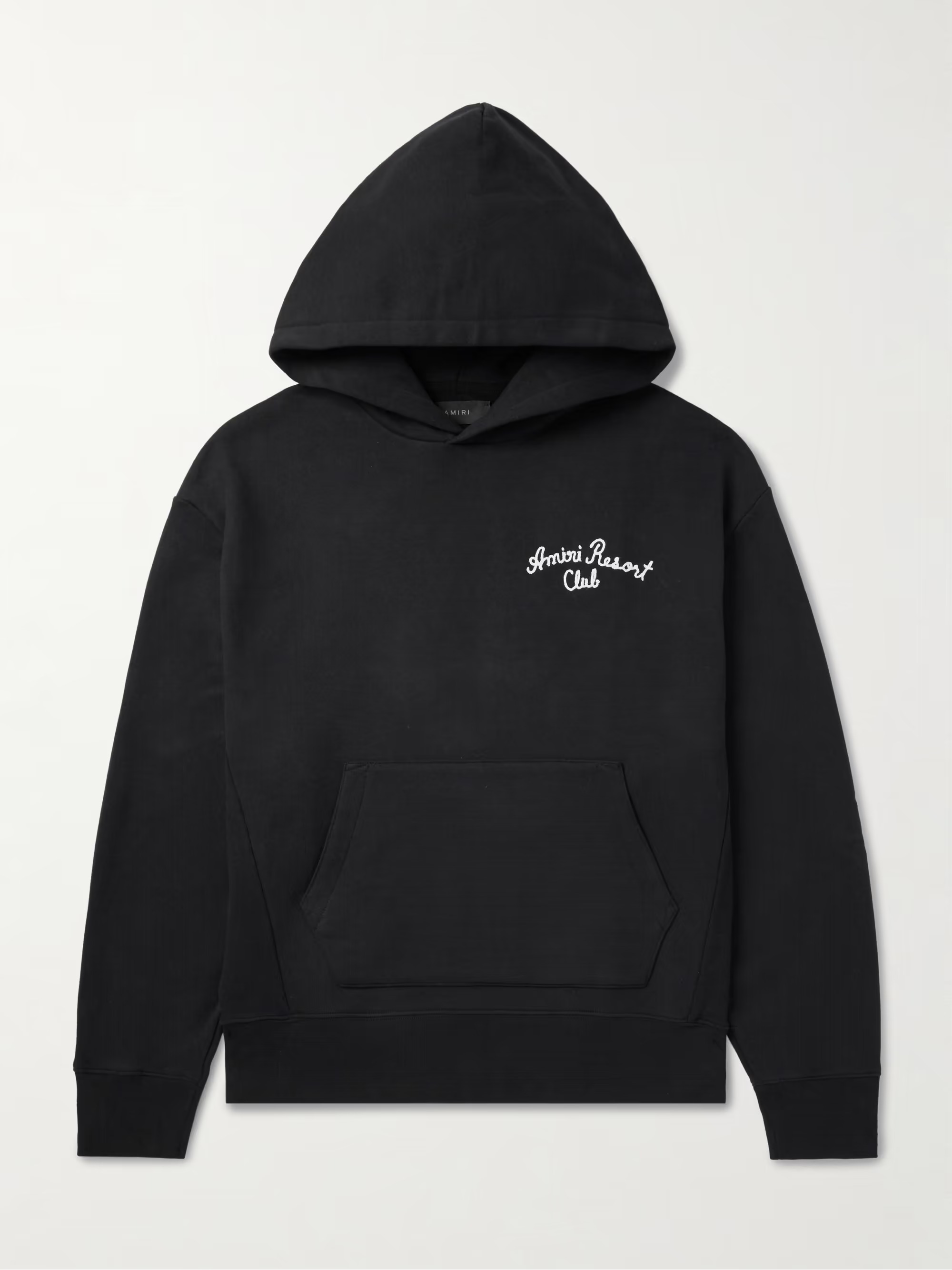 《日常の贅沢》AMIRI ロゴ刺繍入りコットンフーディー