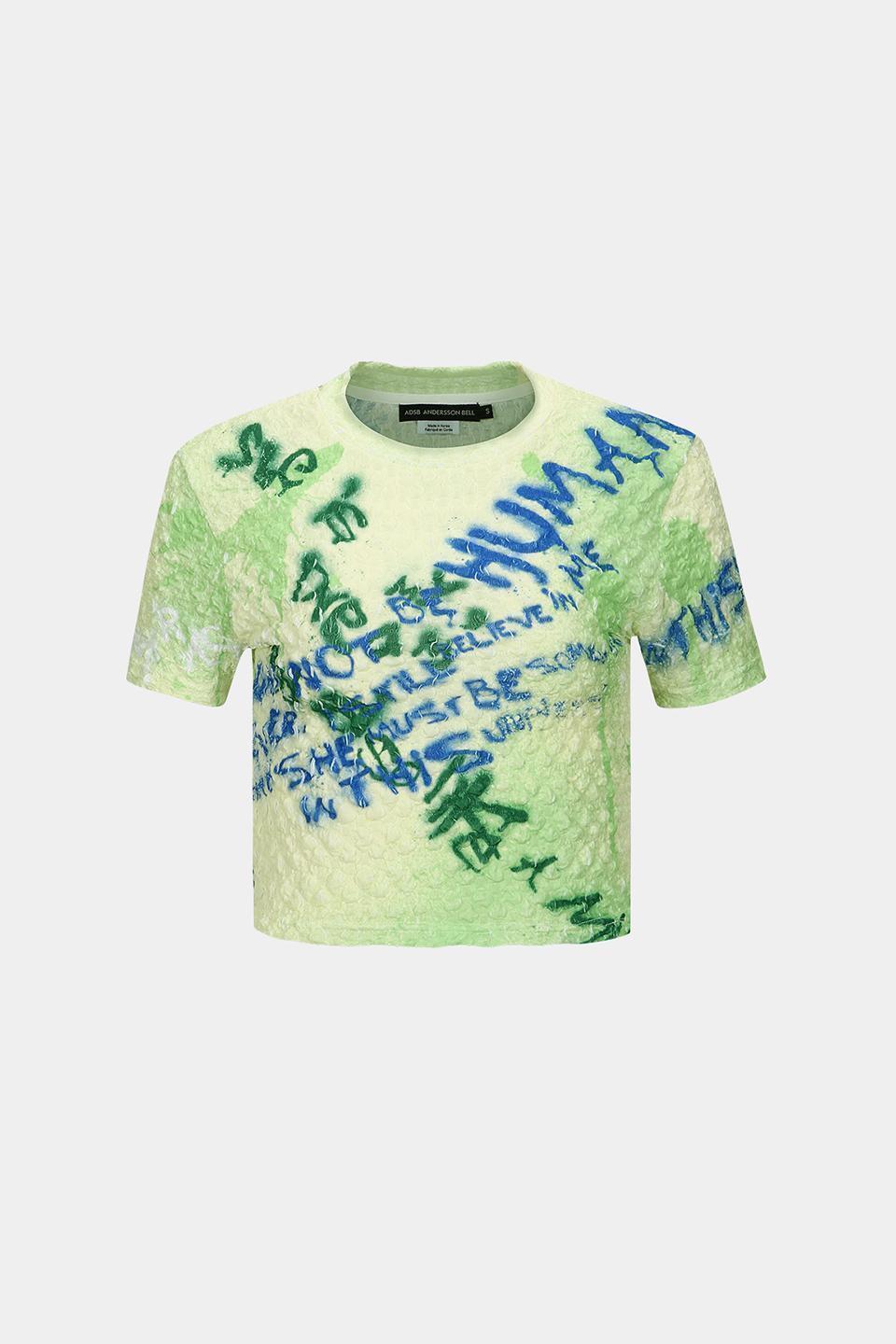 【ANDERSSON BELL】JENNY SPRAYED LETTERING T-SHIRT / Green