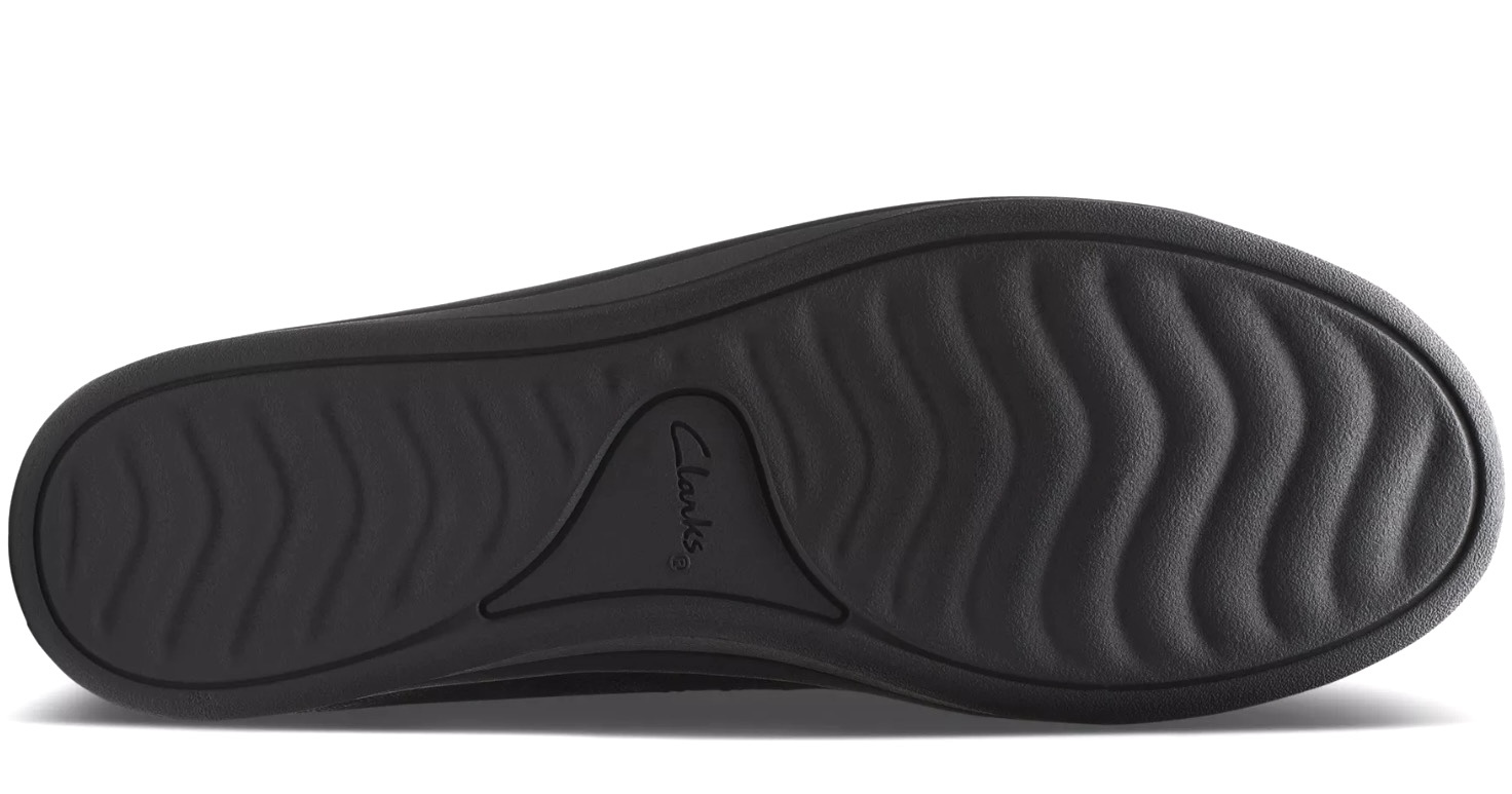 Clarks 軽量 厚底 フラット スニーカー ローファー ブラック Clarks 軽量 フラット レザー ブラック スニーカー ローファー