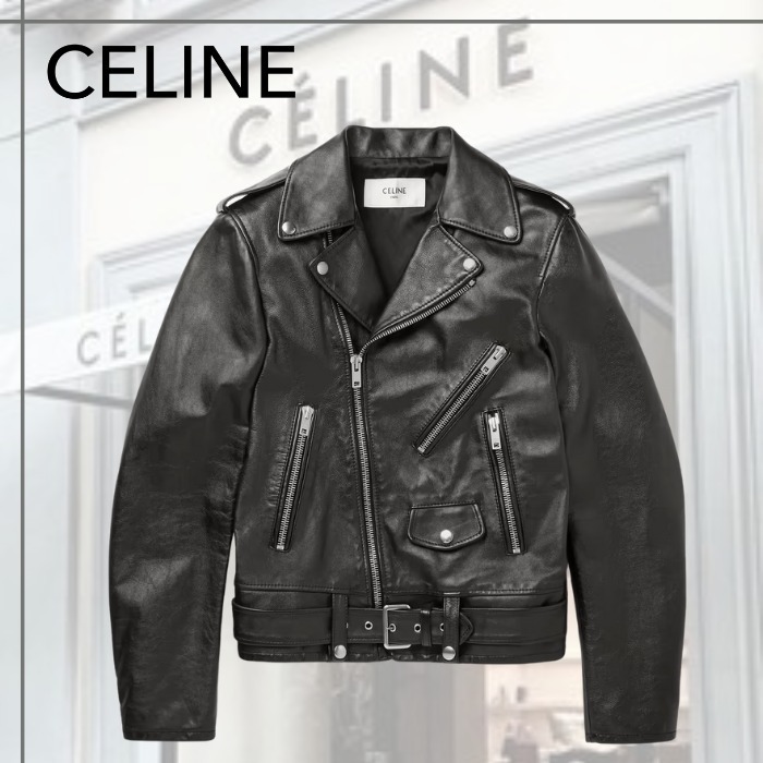 希少◇CELINE◇レザー バイカー ライダース ジャケット (CELINE