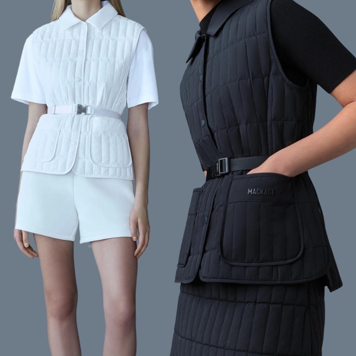 【MACKAGE】HELIA ベルト付き ライトダウン キルティング ベスト