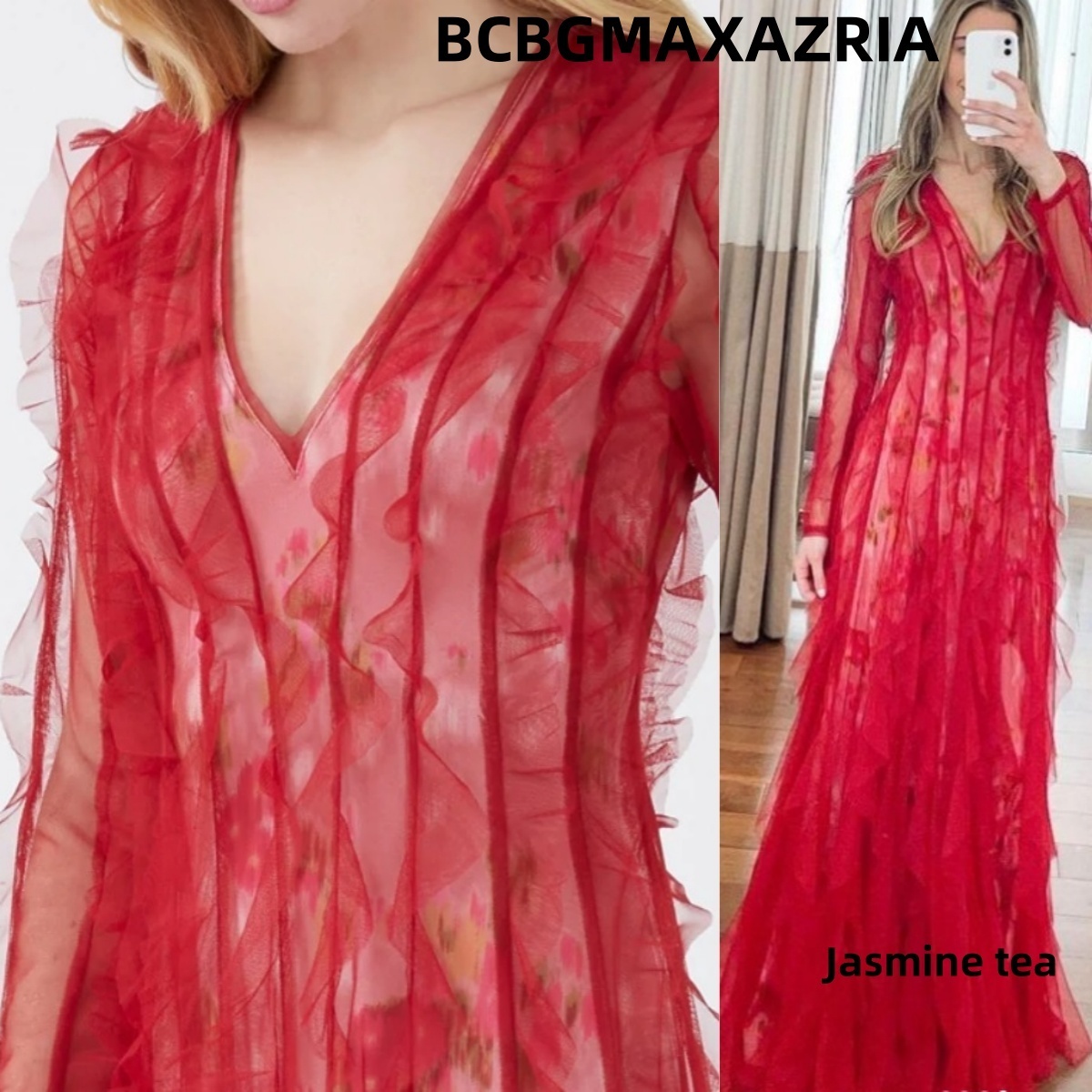 ★セール♪★BCBGMAXAZRIA フリルのイブニングドレス★
