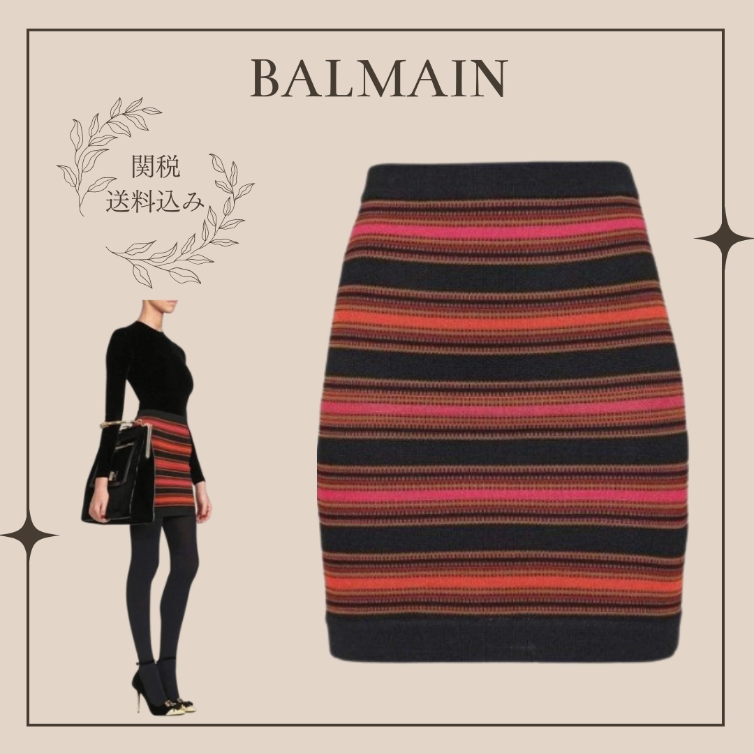 送料関税込【BALMAIN】ニットミニスカート