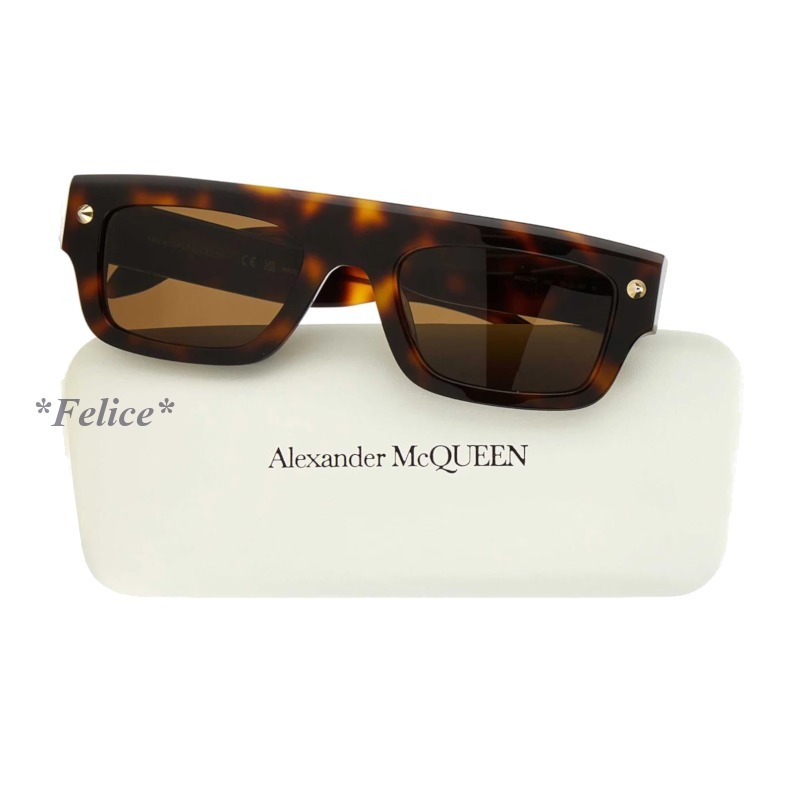 Alexander McQueen レクタンギュラーフレーム サングラス