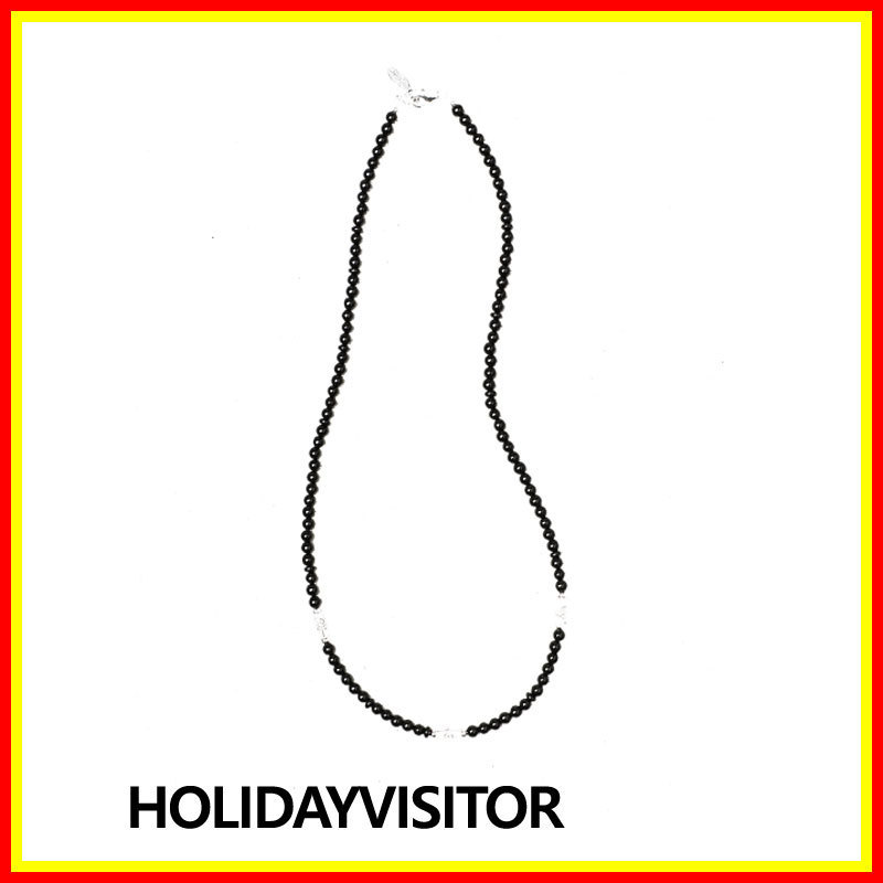 [HOLIDAYVISITOR] Black Onyx Stone Necklace /追跡付
