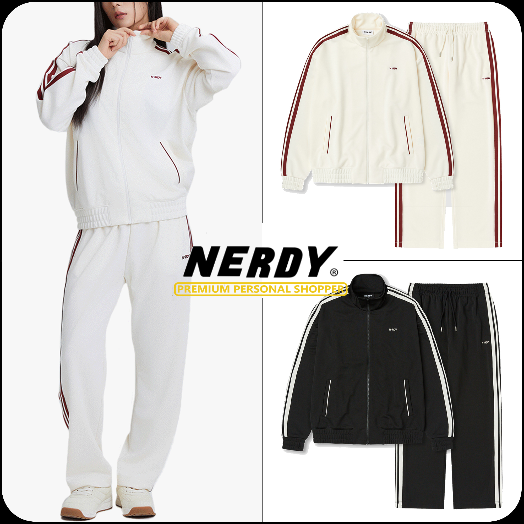[ NERDY ]芸能人着用★24FW★韓国人気★JACQUARD TAPE TRACK SET