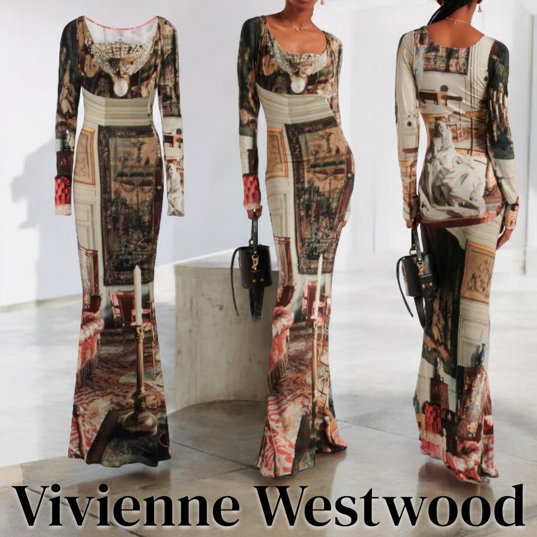 Vivienne Westwood★Saloon printed maxi dress マキシドレス