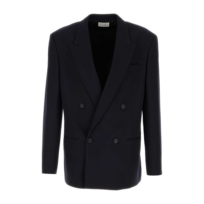テーラードジャケット The Row FW24 Navy blue wool Donnes jacket (704W2164 DRN)