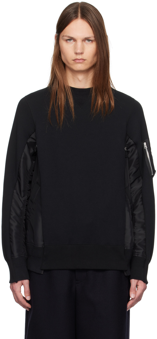 【関税込み】sacai ブラック パネル スウェットシャツ