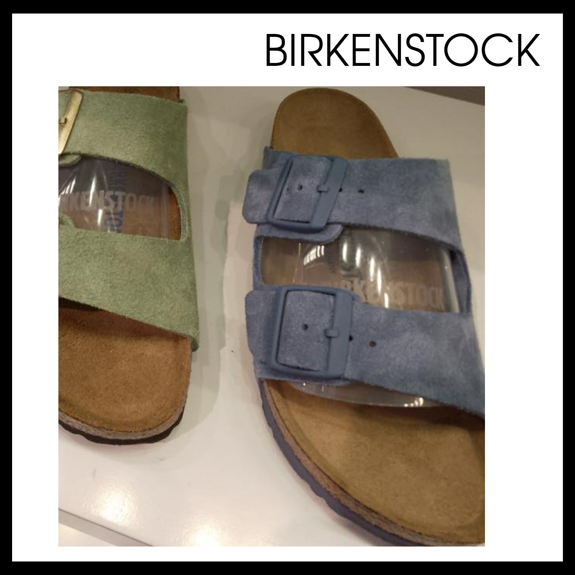 【BIRKENSTOCK】Arizona サンダル ブルー スエード スリッポン
