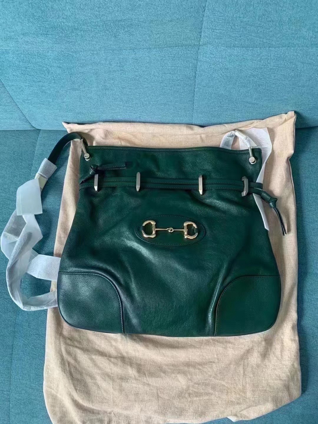 ★送料込★GUCCI 1955ホースビット レザー ショルダーバッグ