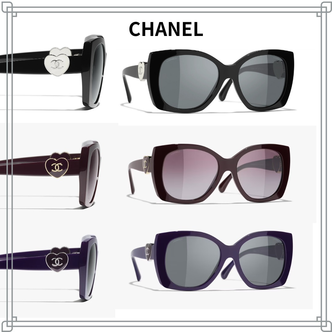 【ハートが可愛い♡】CHANEL★サングラス スクエアフェイス