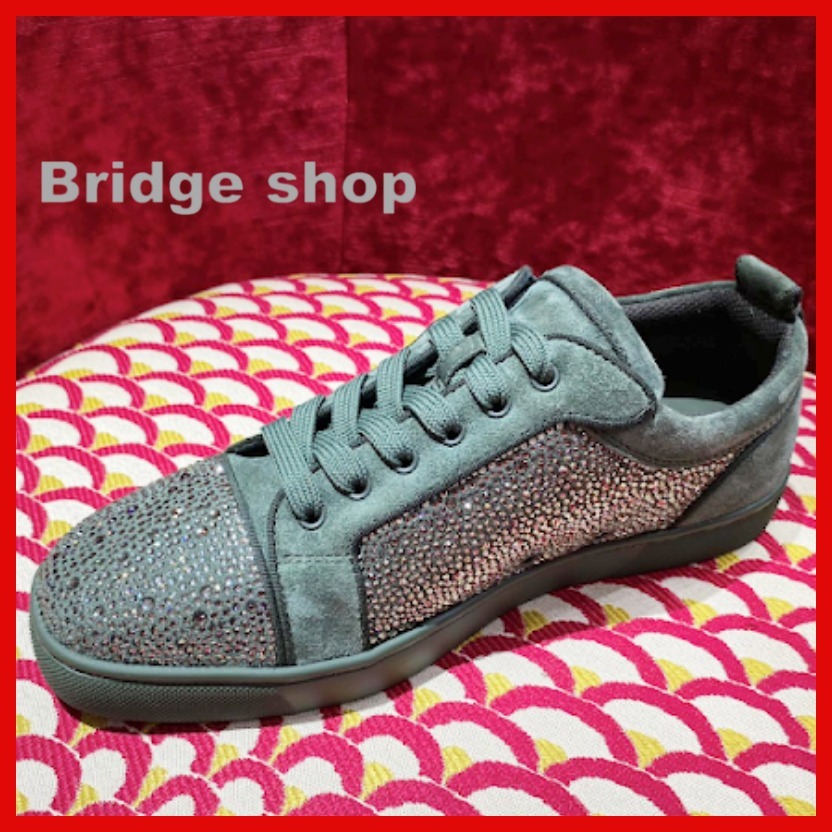 直営店*Christian Louboutin*メンズルイジュニアストラス人気緑