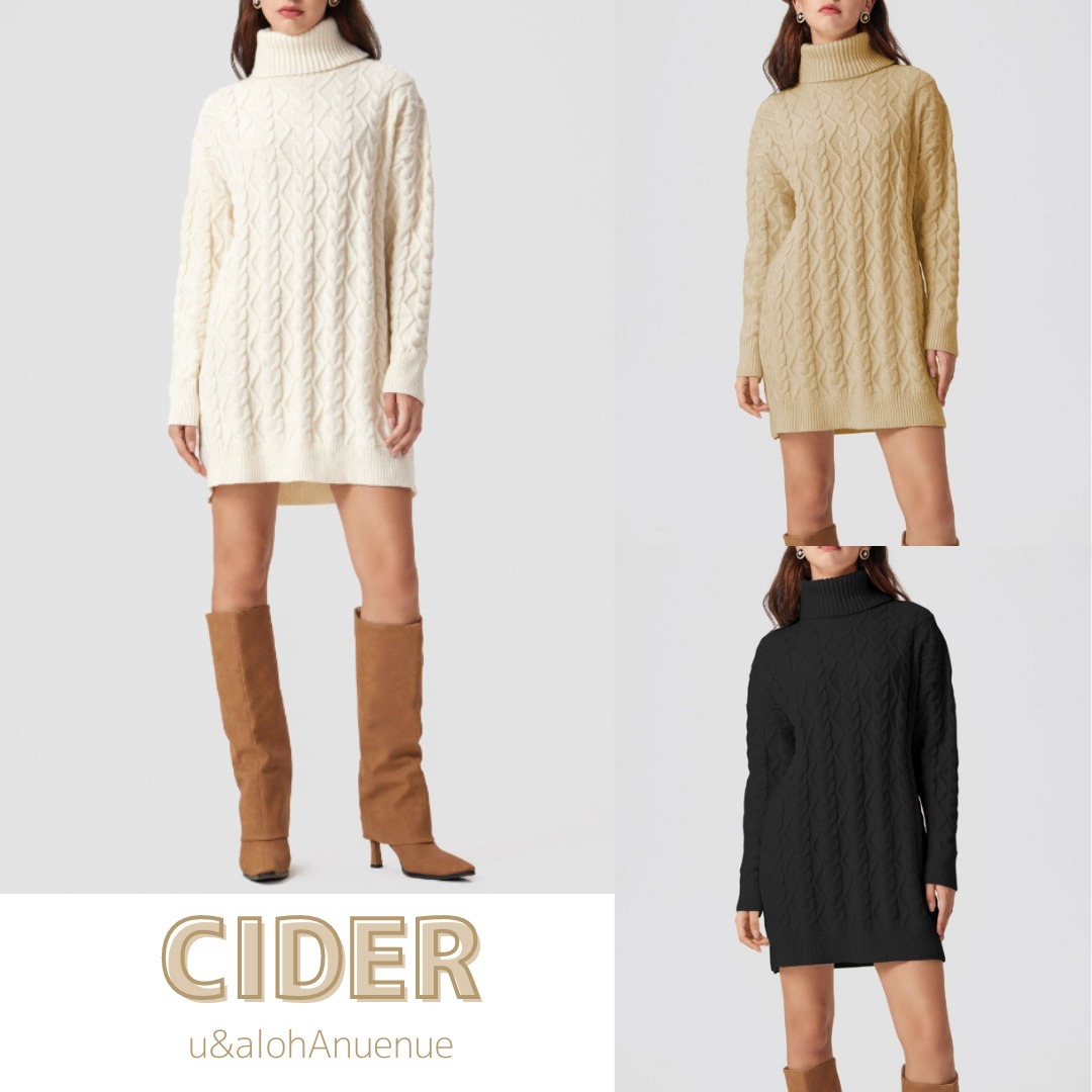 CIDER◆ハイネック◆ニット◆ミニワンピース[送料込]