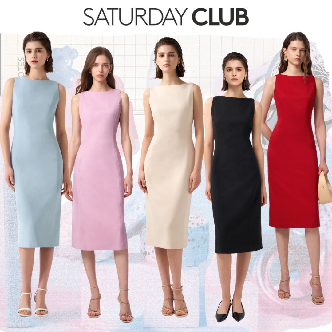 SaturdayClub ボートネックバックスリット バックジッパー