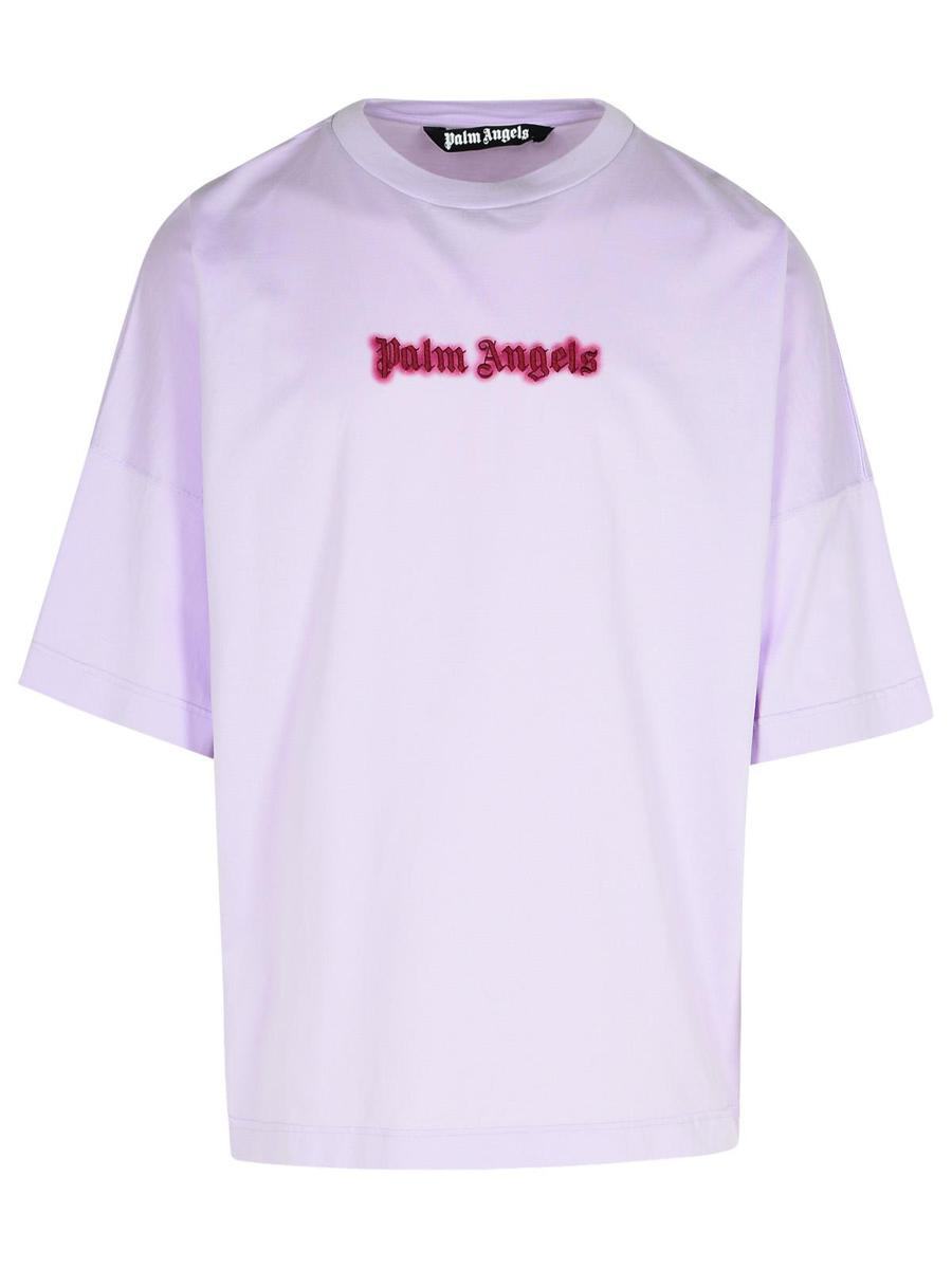 【関税＆送料込み】Palm Angels 'Neon' Lilac Cotton T-Shirt
