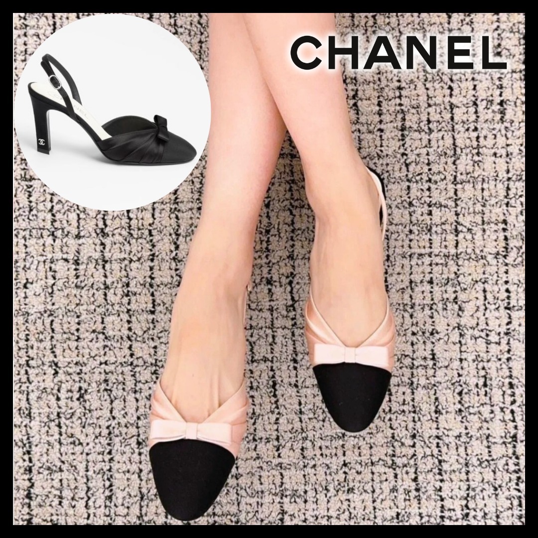 【24B◆上品で可愛い♪】CHANEL スリングバック シューズ