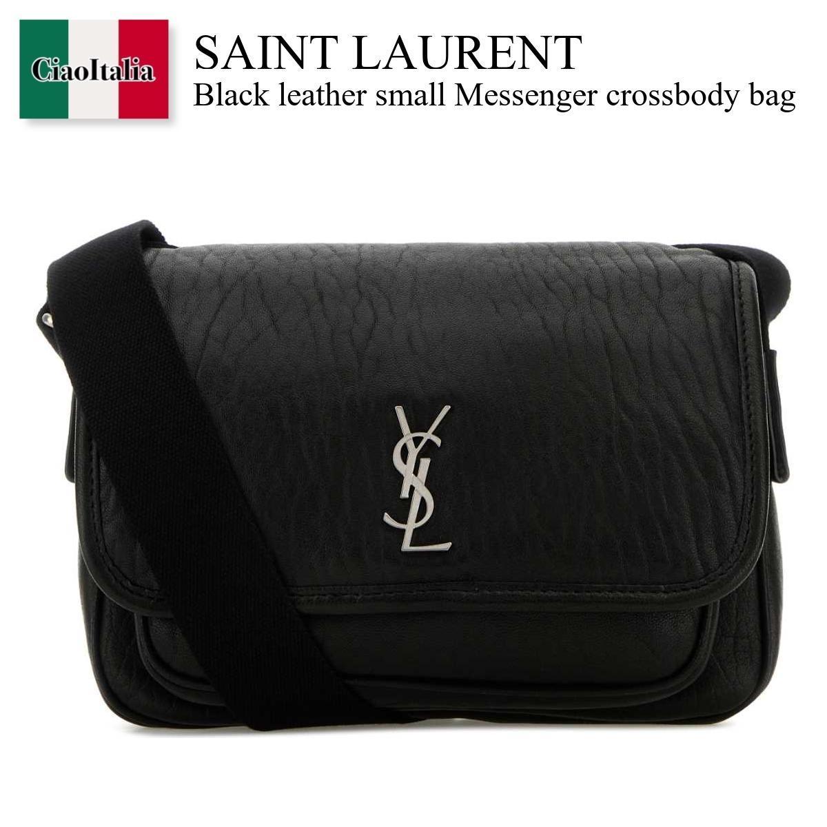 ショルダーバッグ Saint Laurent Black Leather Small Messenger Crossbody Bag