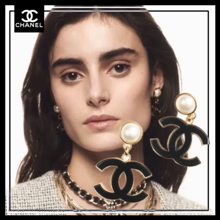 ＊ゴージャスデザイン＊【CHANEL】パール イヤリング ロゴ