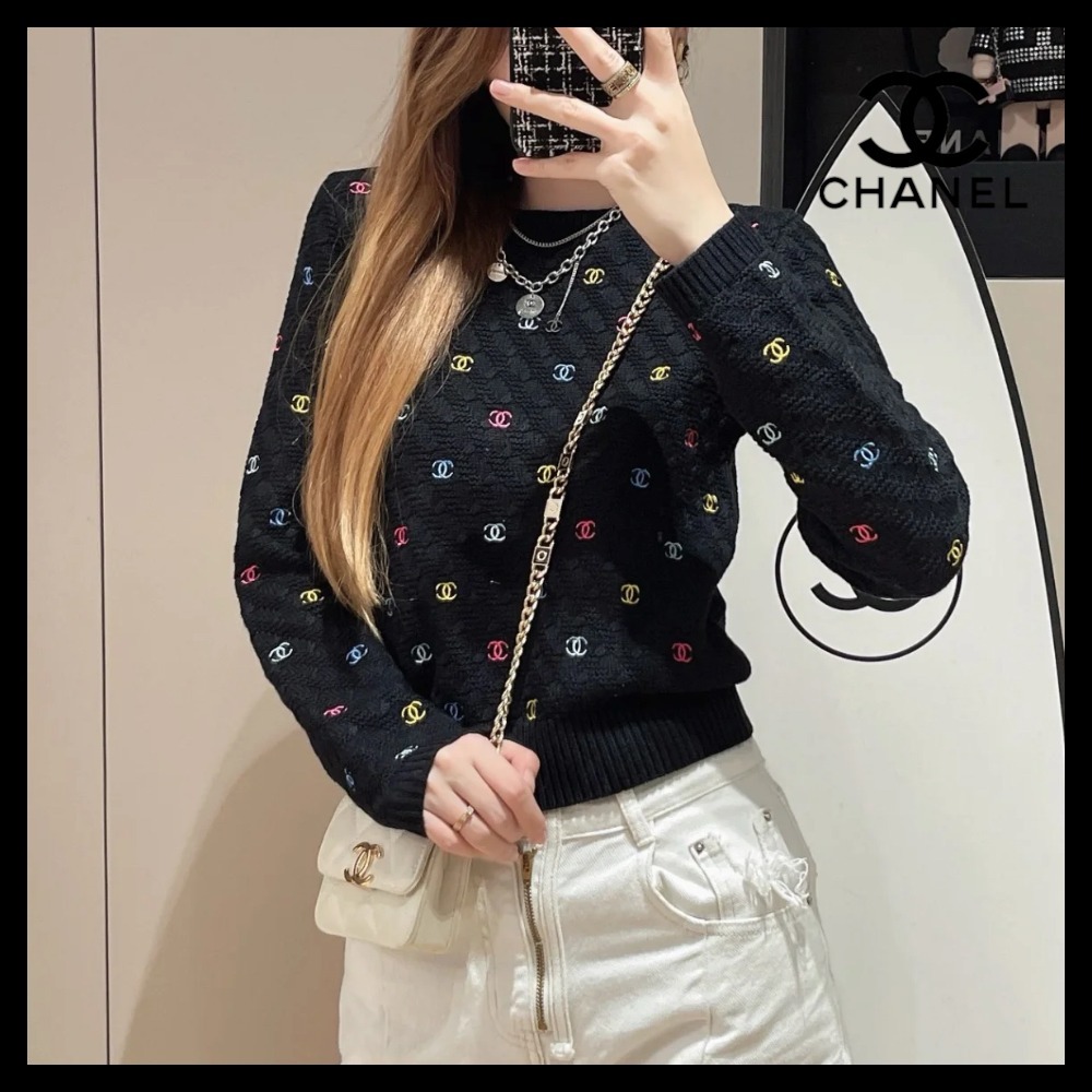 可愛い♪】CHANEL☆ニット セーター 長袖 カラフル