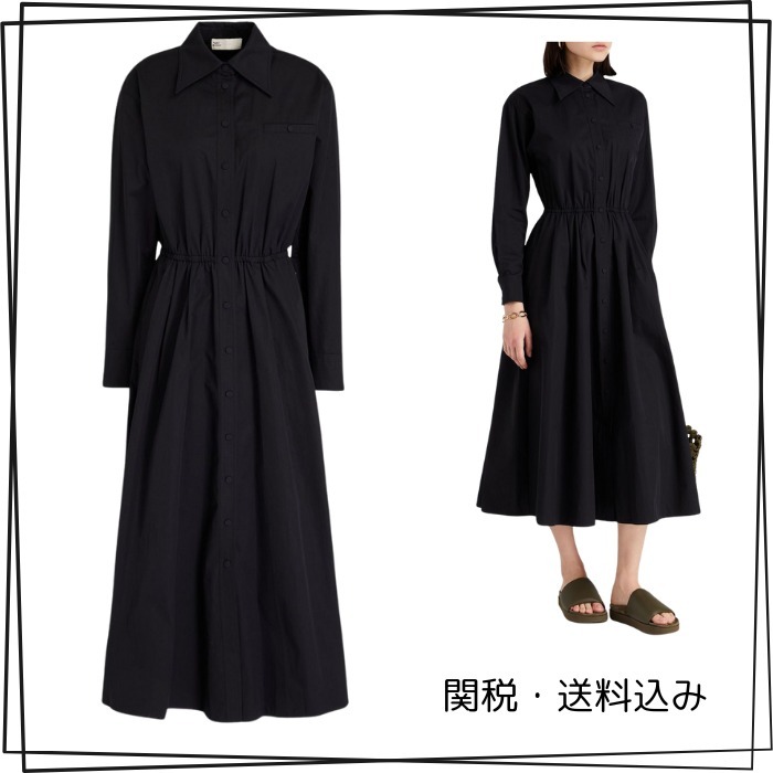 TORY BURCH コットンポプリン ミディシャツワンピース