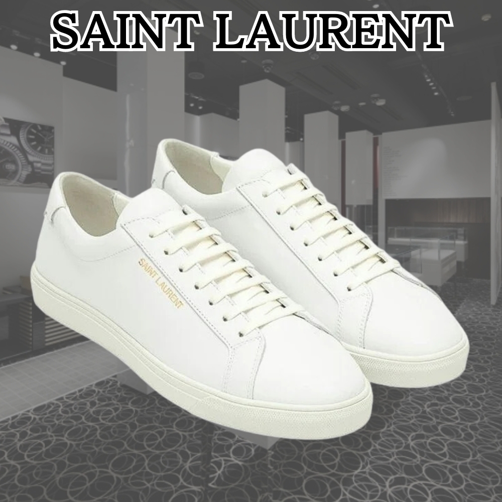 SAINT LAURENT*気品溢れる*アンディ ホワイト レザー スニーカー