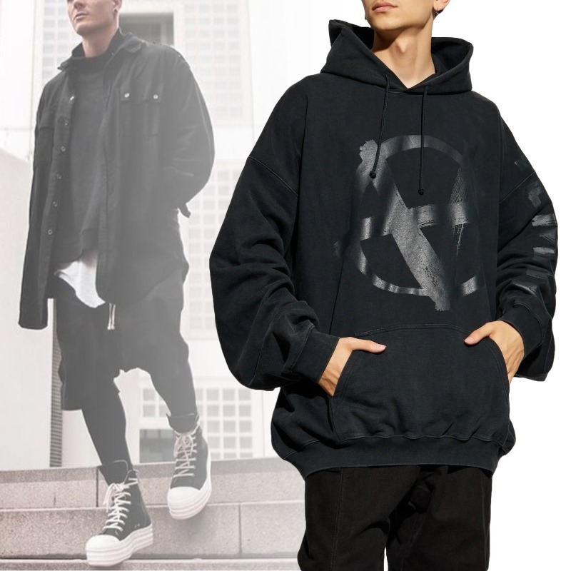VETEMENTS ロゴ プリント ドローストリング フーディ