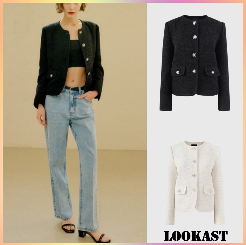 ジャケット [LOOKAST] GIA TRIMMED TWEED JACKET 2COLOR