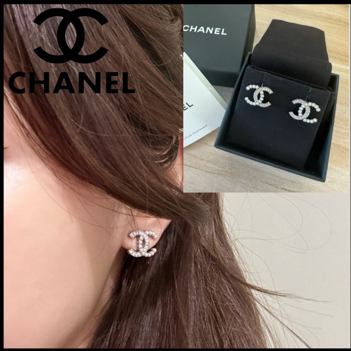 新品 ☆輝くハート型がカワイイ♪【CHANEL】ハート ピアス☆ アクセサリー